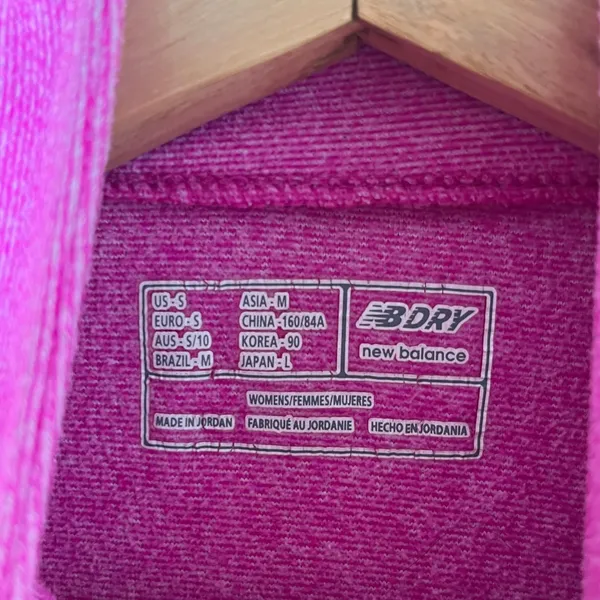 New Balance NB Dry Womens Small Pink Heather Quarter Zip Pullover WFT4316X - Image 3