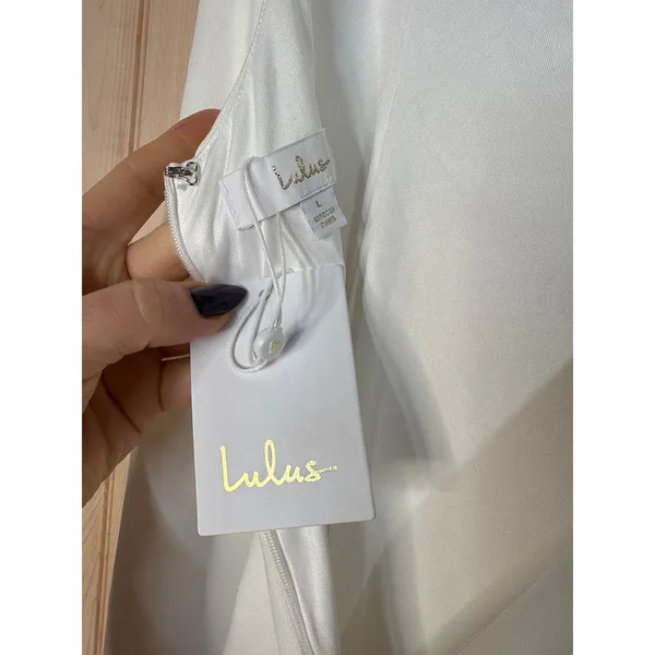 NWT Lulus Safine White Backless Mermaid Maxi Dress Wedding Bride Bridal Size L - Image 9