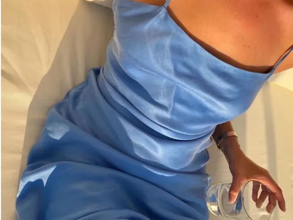 Djerf Avenue Dream Midi Dress in Sky Blue Size XXS - Image 2