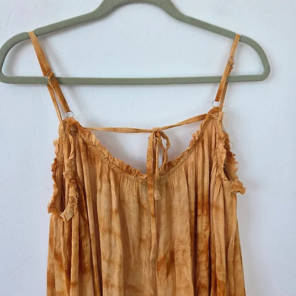 Vici Orange Tie Dye Jumpsuit Wide Leg Beach Resort Travel Vacation Cruise Medium - Image 7