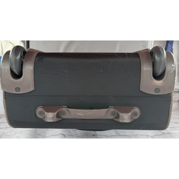 VTG Brighton Black Bag Brown Leather Accents Wheeled Carry-On Luggage 21" - Image 8