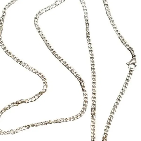 Cross Pendant Necklace Plated Silver Tone 24" Long - Image 5