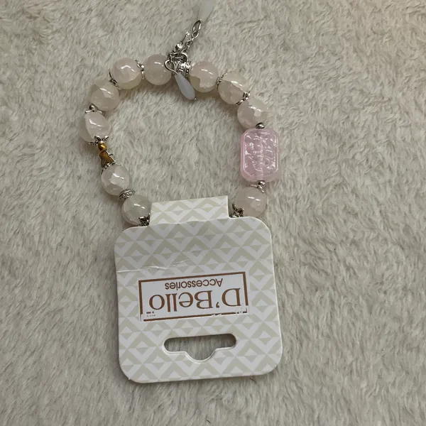 D’Bello Pink Glass gold silver tone bracelet - Image 2