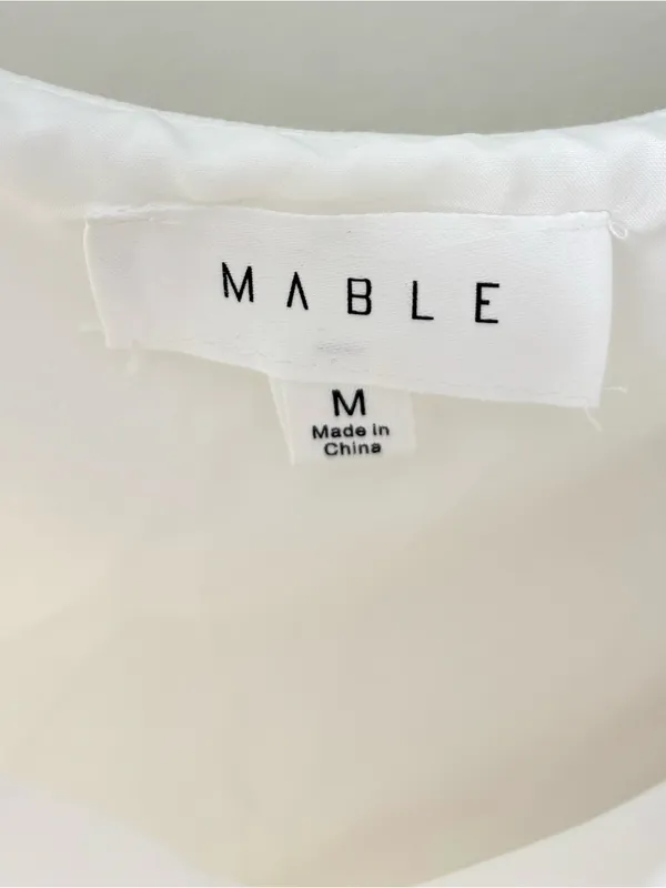 Mable Anthropologie White Satin Midi Asymmetrical Dress Bridal Shower Wedding - Image 6