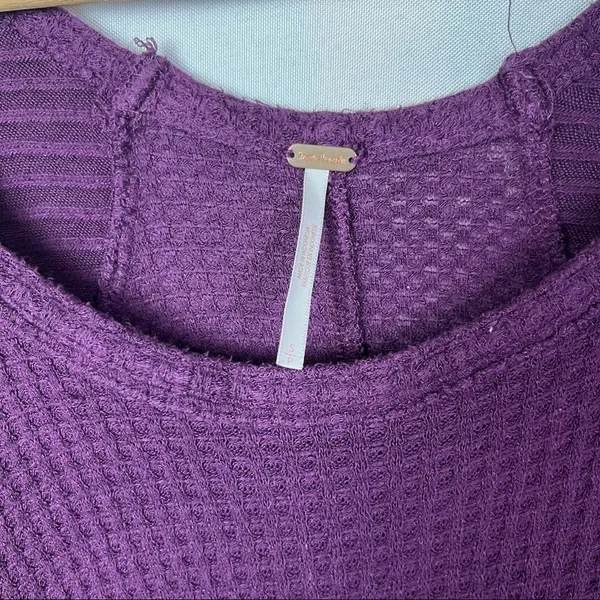 Free People Drippy Ventura Purple Thermal Long Sleeve Top S‎ - Image 5