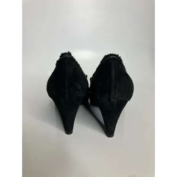 Marc by Marc Jacobs Pumps Womens 36.5 Black Good Suede Pointed Toe Bow Italy - Image 4