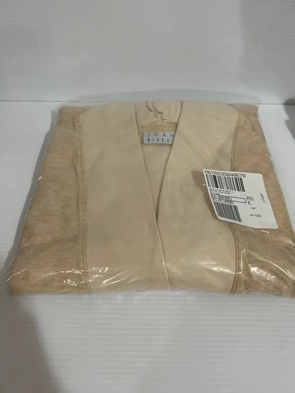 joan rivers regular double knit open-front 2-tone cardigan ecru xl - Image 2