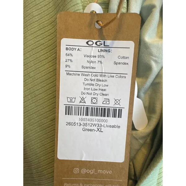 OGL Move Womens XL Liveable Green Elastic Waist Pleated Midi Skirt NWT - Image 6