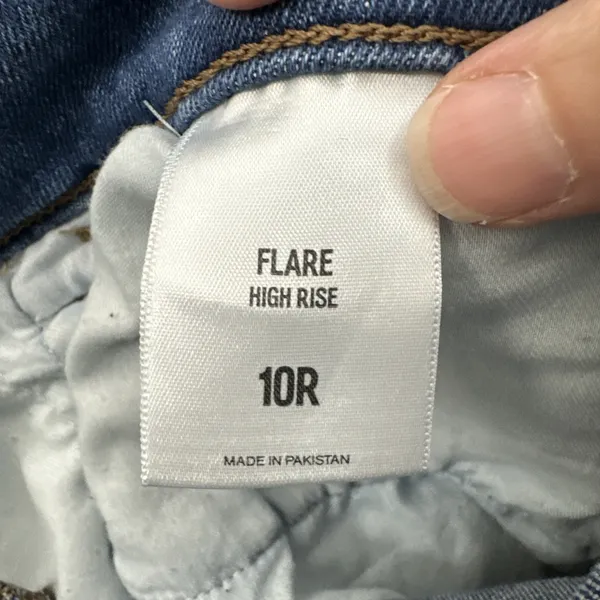 Express High Rise Flare‎ Jeans Distressed Boho Festival Stretch Women's 10R x 31 - Image 4