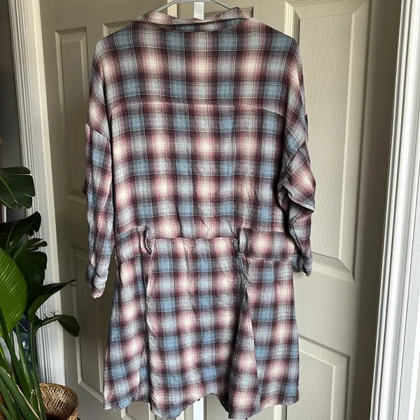 Free People Before I Let Go Plaid Romper Oversized Size Small - Image 4