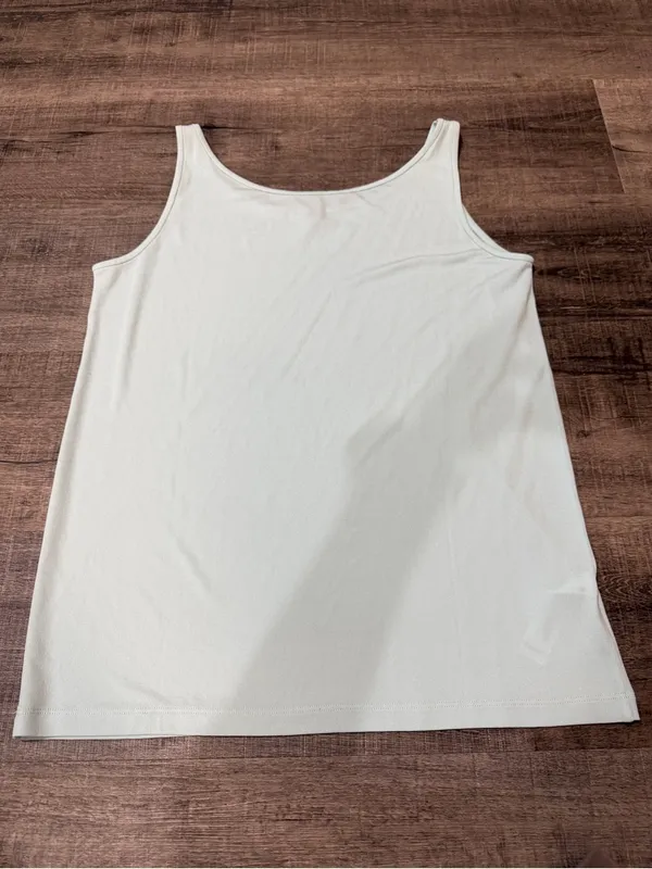 EILEEN FISHER 100% Silk Stretch Jersey Scoop Neck Tank in Pale Blue - Image 3