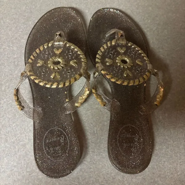 Jack Rogers Georgica Multicolor Glitter Preppy Resortwear Studded Jelly Sandal 8 - Image 4