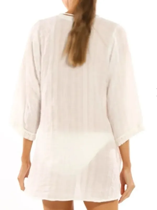 Robin Piccone NATALIE TUNIC, Color ECRU. Size Small, NWOT Display - Image 2