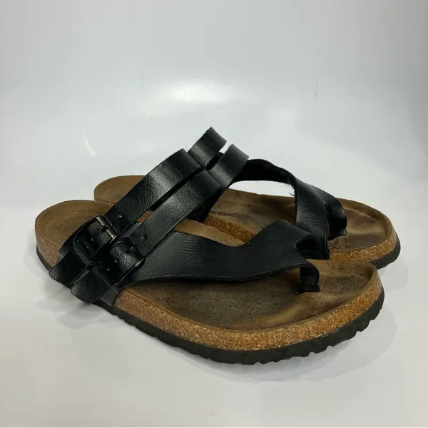 Aerothotics cork Footbed‎ sandals black brown women’s size 39 - Image 4