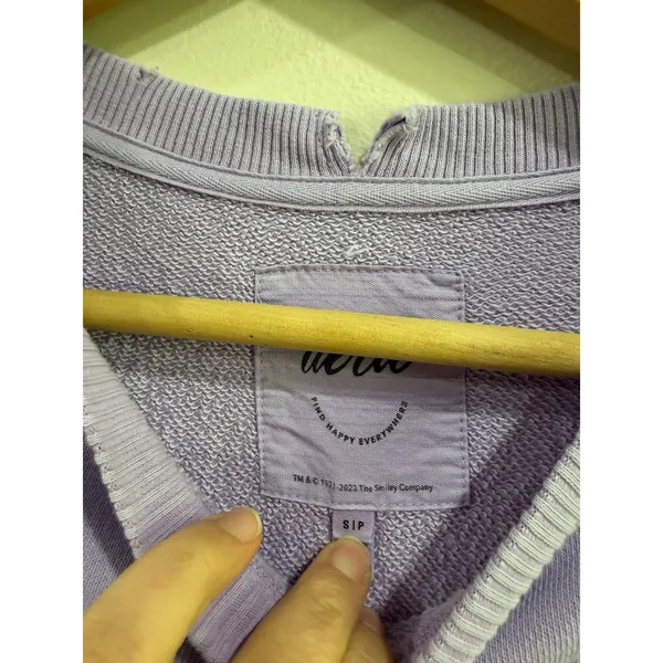 Aerie Smiley Company Going Off The Rails Sweatshirt Purple Oversized Small - Image 7