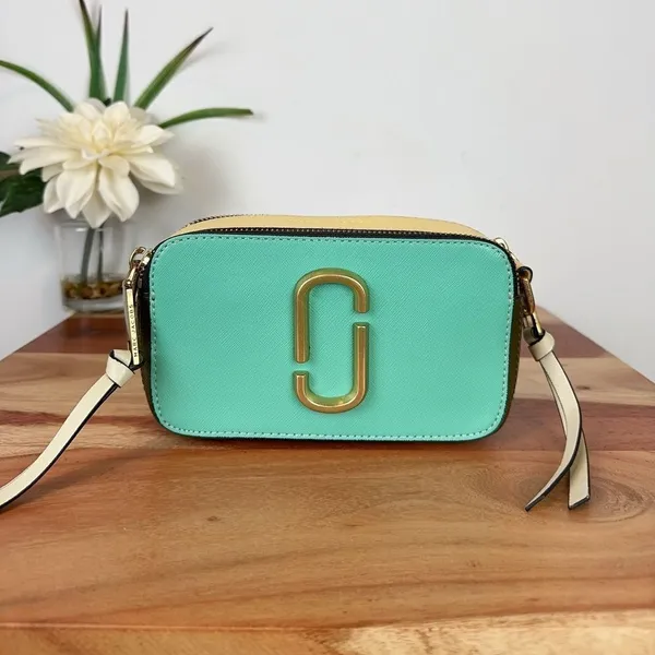Pre-owned MARC JACOBS‎ Saffiano Rainbow Strap Color Block Snapshot Camera Bag - Image 4