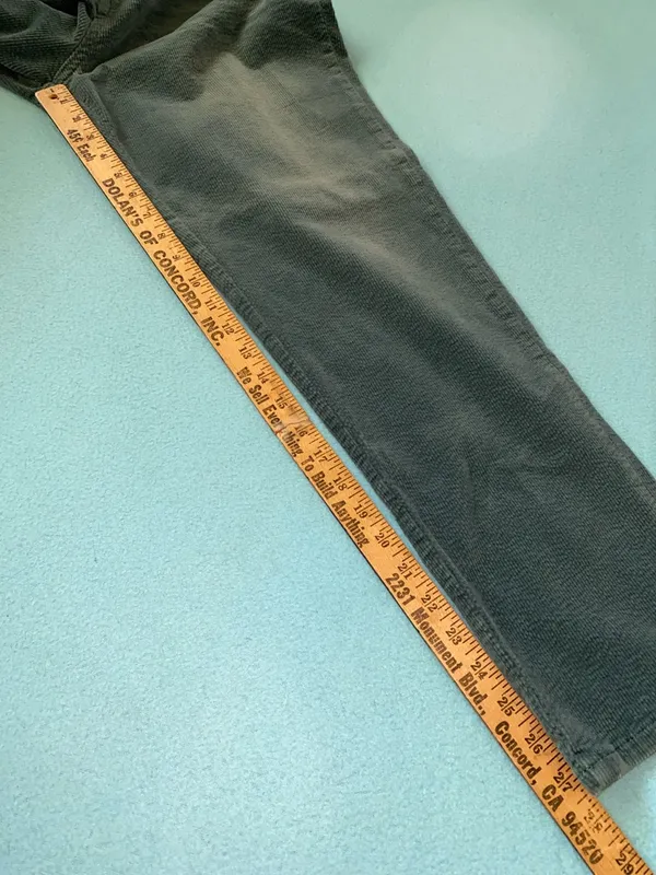 SOFT SURROUNDINGS Corduroy green teal straight leg button zipper closure size 14 - Image 9