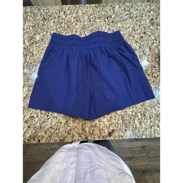 Hill House The Livie Shorts size XL Elasticated Smocked Waistband Pull On Blue - Image 5