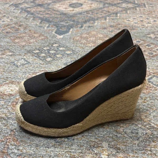 J. Crew Black Canvas Wedge Espadrilles - Image 2