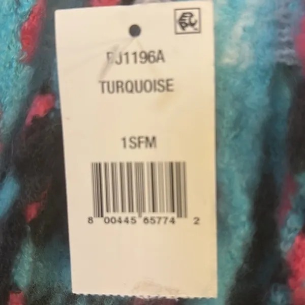 Betsey Johnson fuchsia turquoise black plaid blanket scarf NWOT - Image 7