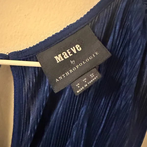 Anthropologie Maeve Blue Sonata pleated jumpsuit - Image 5