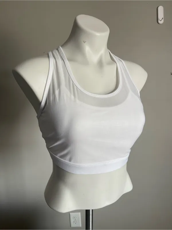FABLETICS White Faye High Impact Cross Back Sports Bra Sz XL - Image 4