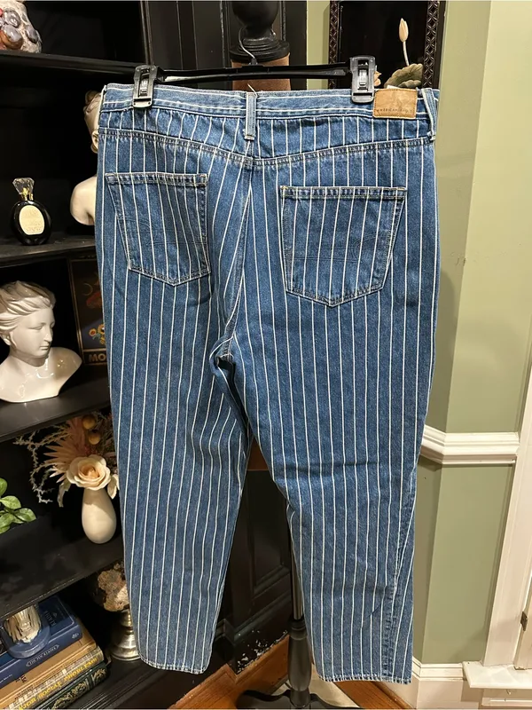 American Eagle Striped Mom Jeans – Distressed – Size 14 Long - Image 7