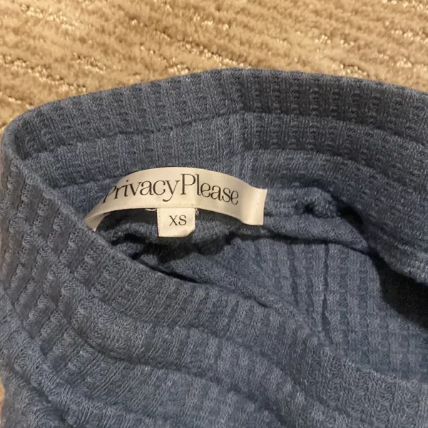 Privacy Please Blue Sweatpants with Elastic Waistband - Image 3