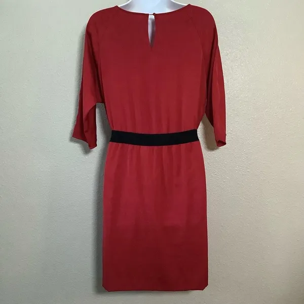 Red Christmas Party Holiday Mrs. Claus Santa Dress M/L‎ Preppy Old Money Retro - Image 5