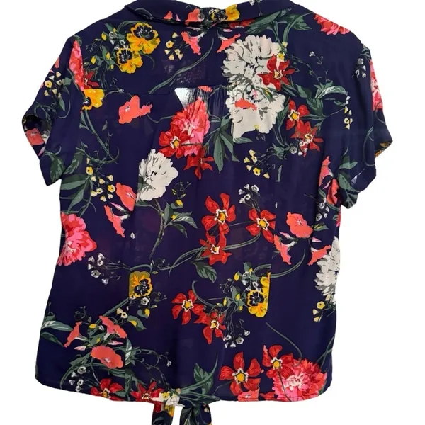 Maeve Anthropologie Blue Floral Top - Image 2