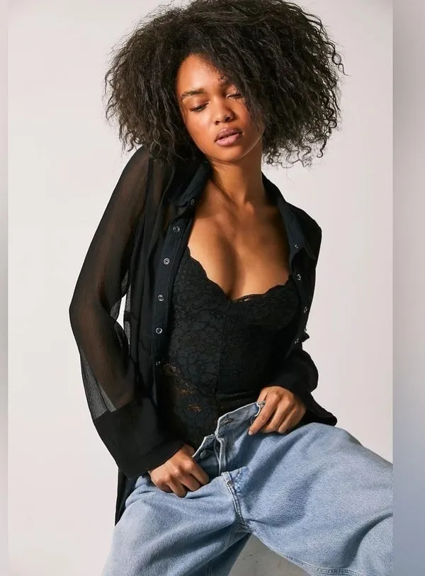 FREE PEOPLE x HAH Maid To Wear Bodysuit In Black - Image 4