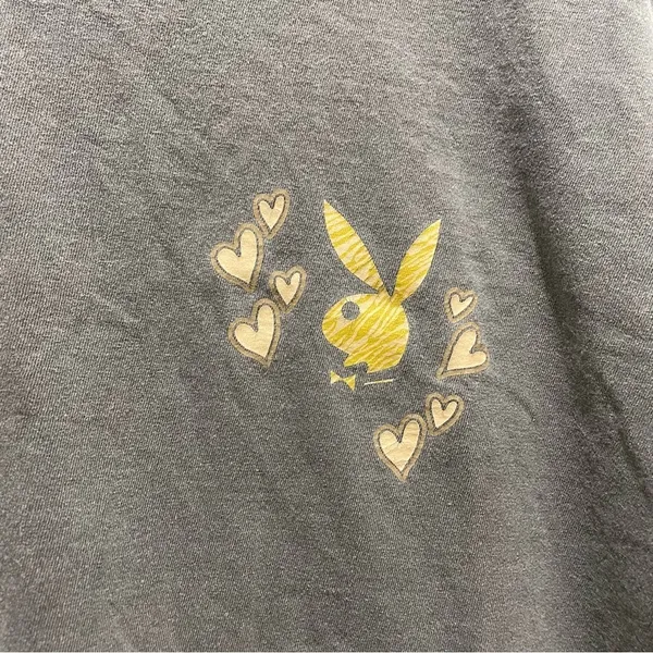 Playboy Grey Short Sleeve Crop Graphic T-Shirt - Image 3