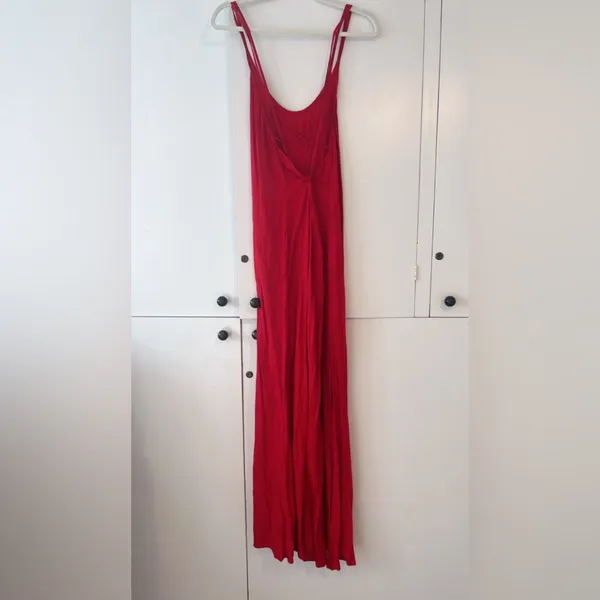 Reformation Red Maxi Dress Scoop Neck Strappy Back | Made in USA - Image 6