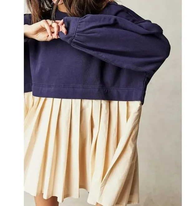 Free People Eleanor Striped Sweatshirt Tunic Dress - Image 5