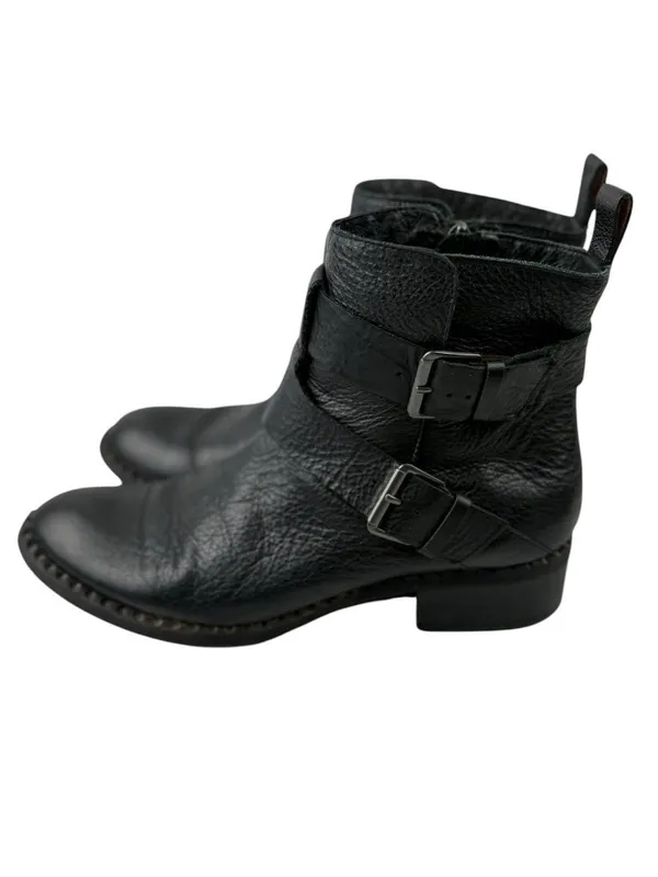 Gentle Souls Benton Moto Boots Womens Size 10 Black Pebbled Leather Combat Ankle - Image 7