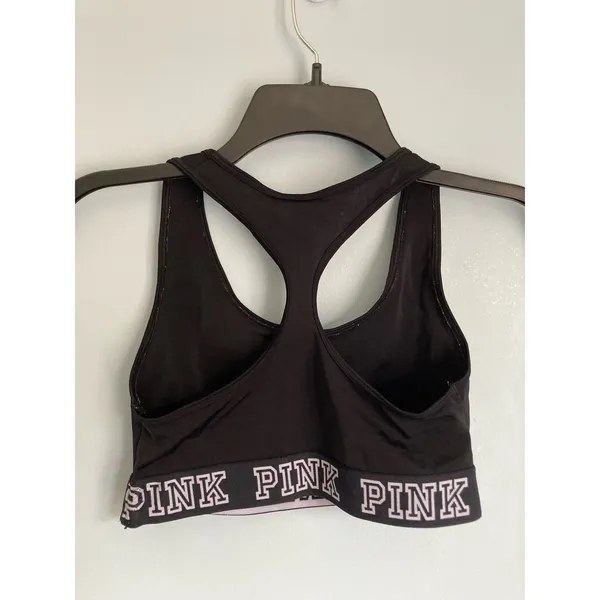 PINK Sports Bra Small Black Athleticwear Athleisure Activewear - Image 4