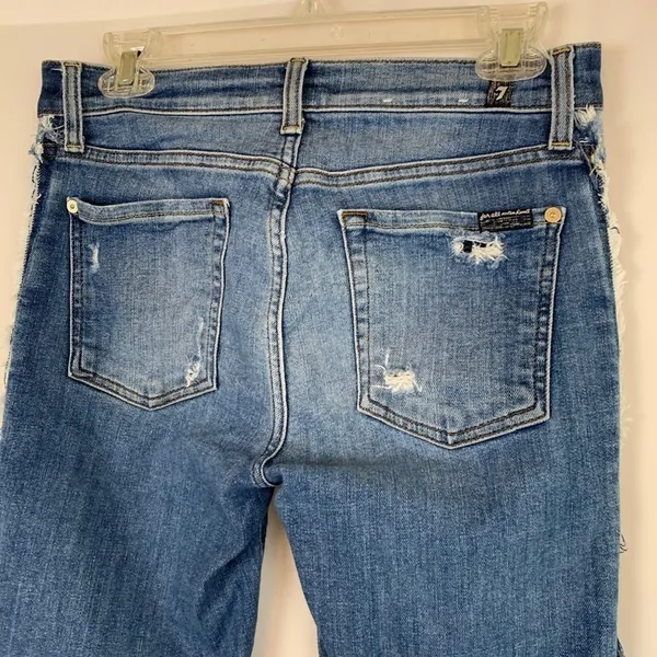 7 for all‎ mankind Roxanne Ankle Fray Jeans in Bright Houston Size 28 - Image 7