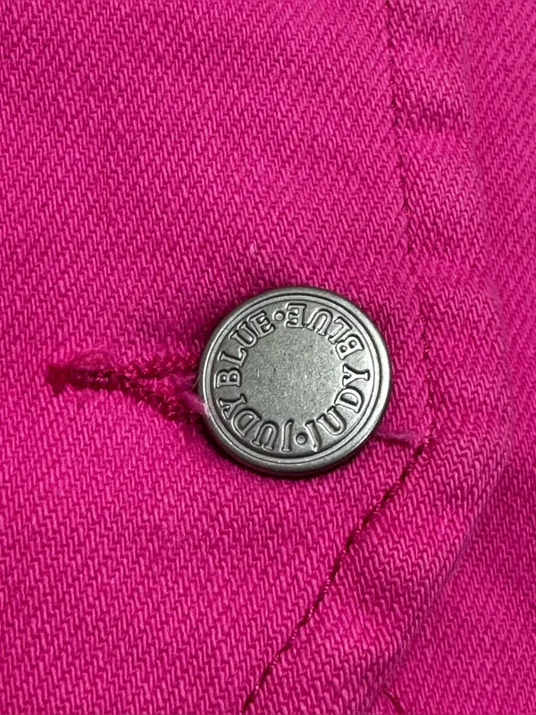 Judy Blue Pink Denim Stretchy Waistcoat Vest Size Medium - Image 11