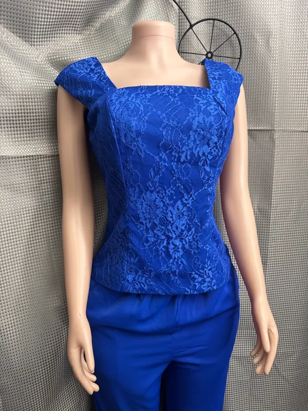 New two piece set royal blue very fancy - Image 4