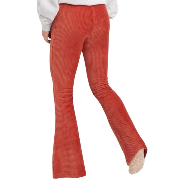 Aerie Groove On Velour High Waisted Flare Pants Size Medium Burnt Orange - Image 2