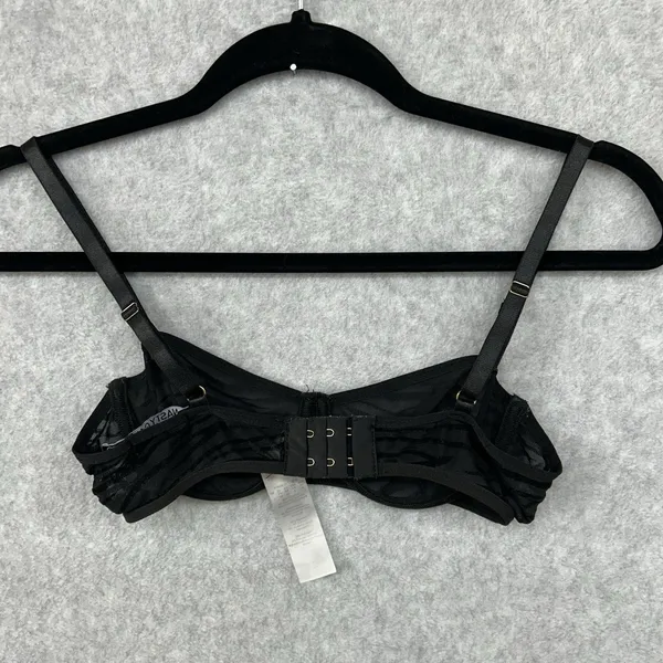 Nasty Gal Size Small Black Sheer Zebra Print Wireless Bra - Image 5