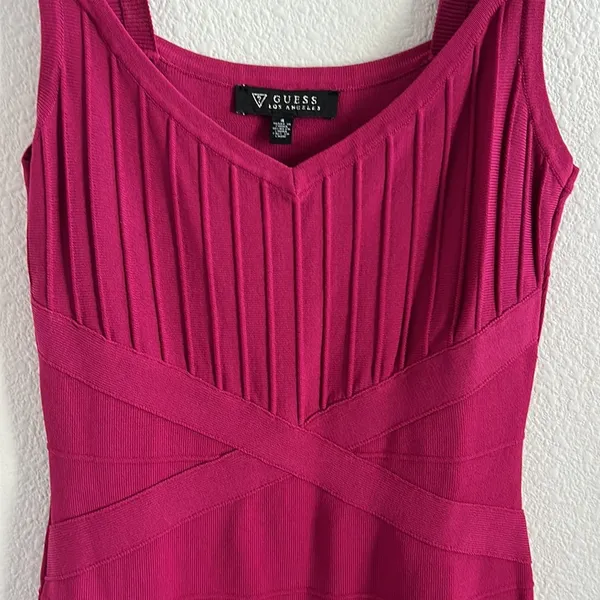Guess Los Angeles Sleeveless Party Sheath Pink Dress Bondage Y2K 4 - Image 6