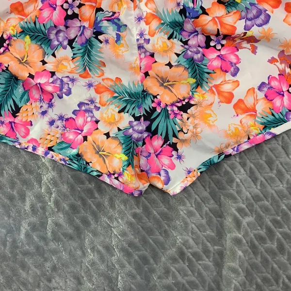 Ocean Pacific Floral Hawaiian Print White Board Shorts Swim Shorts Size L (11-13) - Image 4