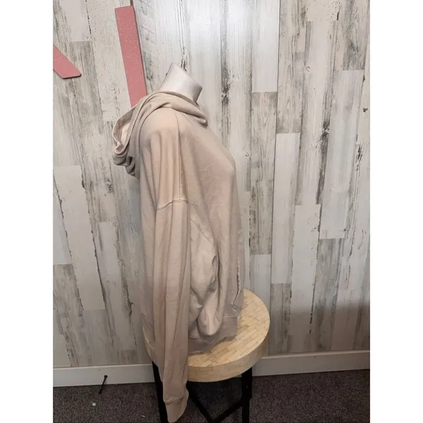PINK Victoria’s Secret Beige Oversized Fleece Hoodie Women’s XL - Image 7