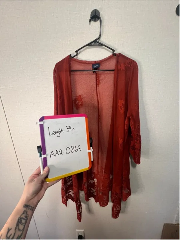 Daytrip Burnt Orange Boho Lace Duster Kimono Cardigan - Image 8