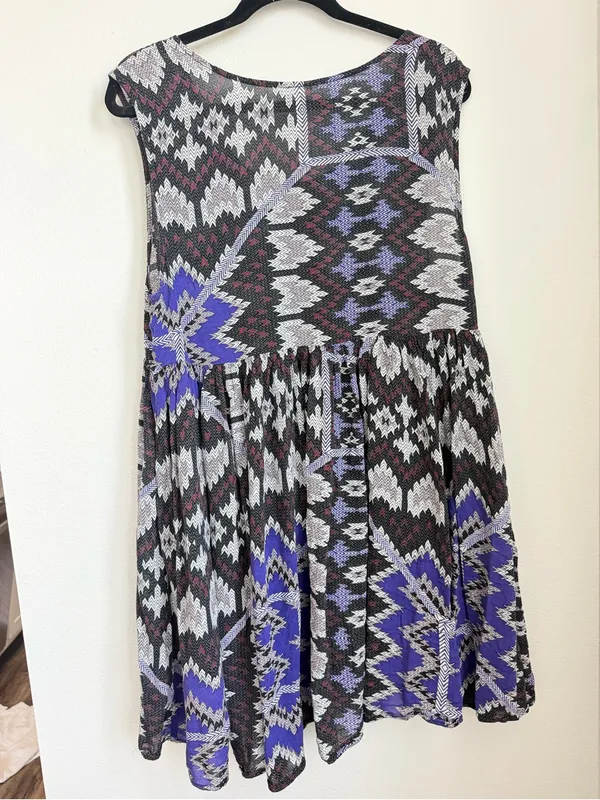 Free People "Take Me To Thailand" babydoll mini dress Print Swing Dress - Image 3