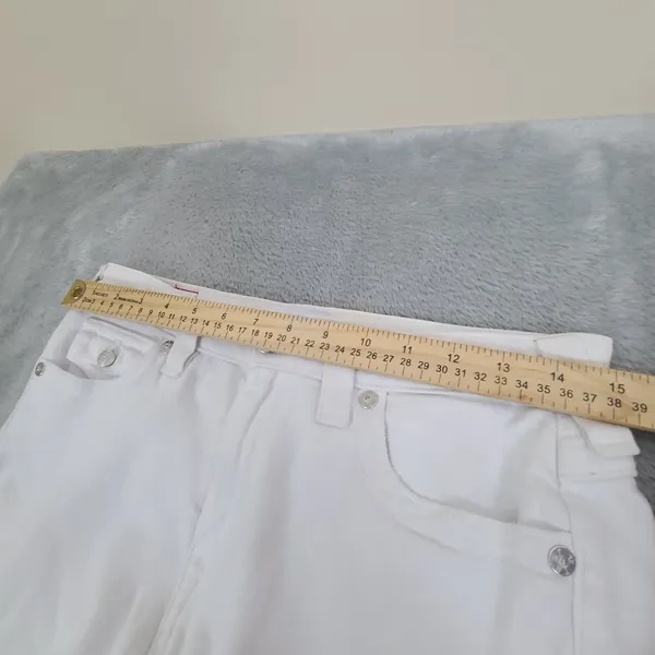 True Religion Jeans Women's 30 HALLE Mid Rise‎ Super Skinny White Denim - Image 4