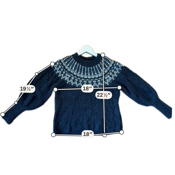 Universal Thread fairisle black puff sleeve sweater small - Image 8