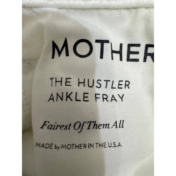 MOTHER The Hustler Ankle Fray Jeans Fairest Of Them All‎ White High Rise 26 - Image 5
