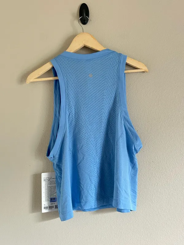 Lululemon Swiftly Open-Hole V-Neck Tank Top Blue Size 10 NWT - Image 2